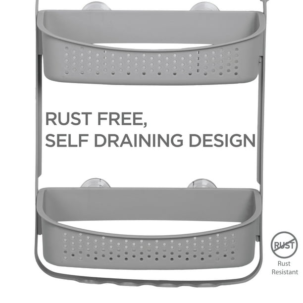 CONVERTIBLE/ FLEXIBLE SHOWER CADDY GREY