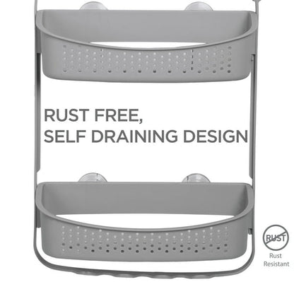 CONVERTIBLE/ FLEXIBLE SHOWER CADDY GREY
