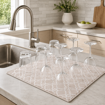 DISH DRYING MAT MICROFIBER PRINTED