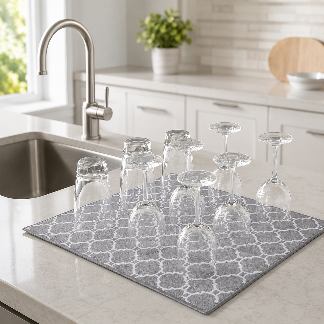 DISH DRYING MAT MICROFIBER PRINTED