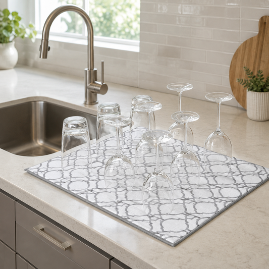 DISH DRYING MAT MICROFIBER PRINTED