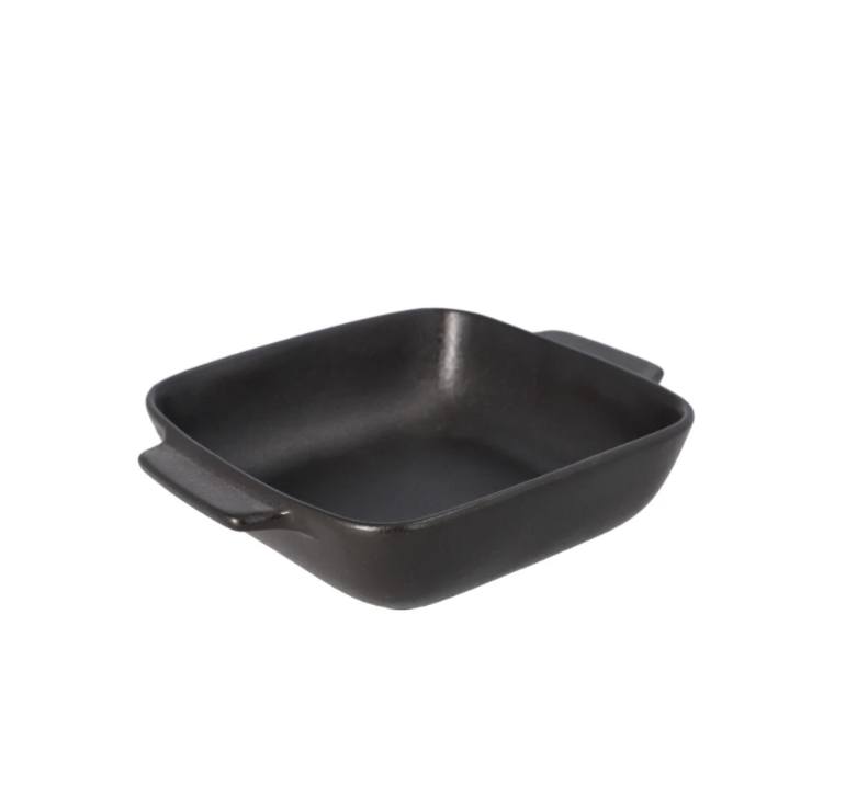 8" SQUARE CERAMIC DOUBLE EAR BAKING PAN BLACK