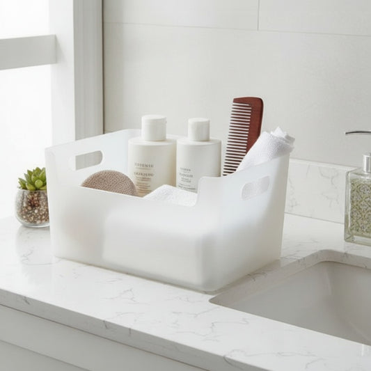 PLASTIC PORTABLE STORAGE BIN FROST