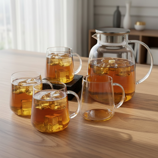5PC GLASS TEAPOT SET