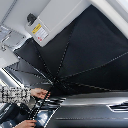 AUTO POLYESTER WINDSHIELD SUNSHADE SILVER