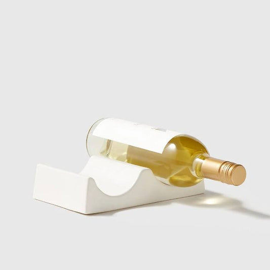 CERAMIC WINE HOLDER DOUBLE WHITE