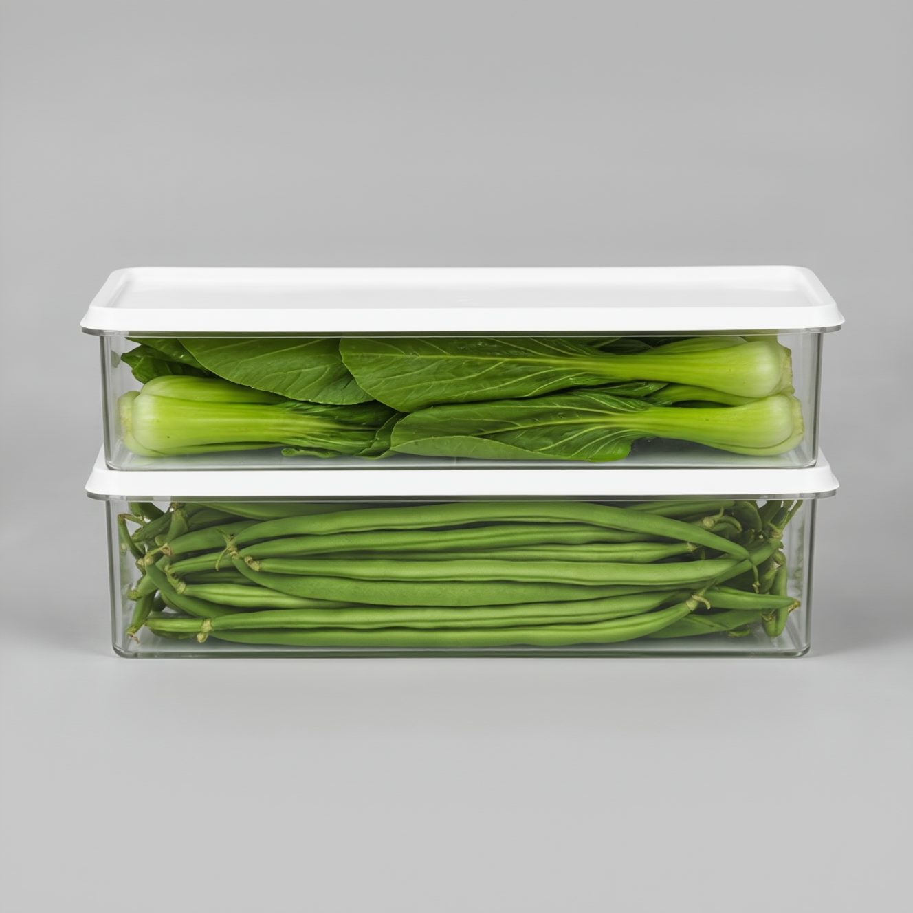 ACRYLIC FOOD STORAGE CONTAINER W/WHT LID SLIM