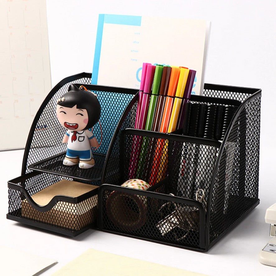 METAL DESK ORGANIZER BLACK