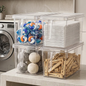 ACRYLIC FRIDGE/PANTRY STORAGE CONTAINER W/LID & HANDLE