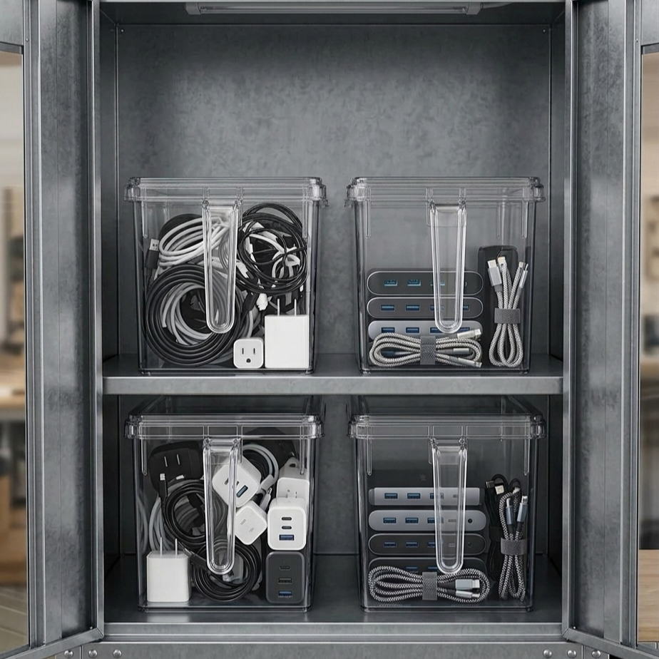 ACRYLIC FRIDGE/PANTRY STORAGE CONTAINER W/LID & HANDLE