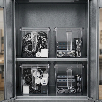 ACRYLIC FRIDGE/PANTRY STORAGE CONTAINER W/LID & HANDLE