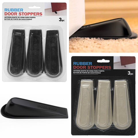 DOOR STOPPER RUBBER 3PK ASST