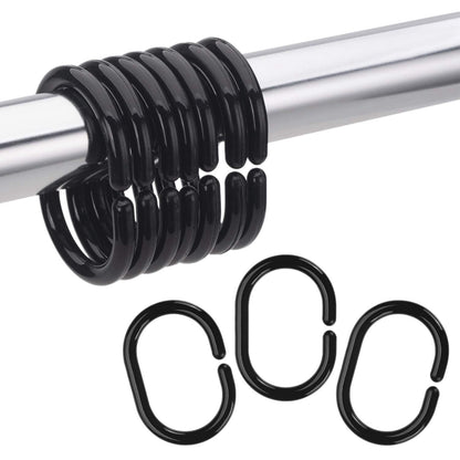 12PK PLASTIC SHOWER CURTAIN HOOKS