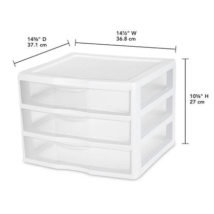 STERILITE CLEARVIEW WIDE 3 DRAWER UNIT