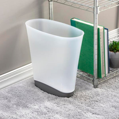 STERILITE 2.4GAL SLIM WASTEBASKET FROSTED WHITE
