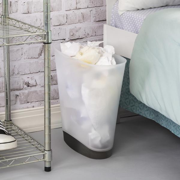 STERILITE 2.4GAL SLIM WASTEBASKET FROSTED WHITE