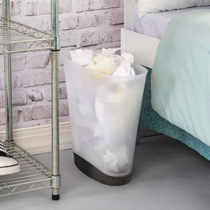 STERILITE 2.4GAL SLIM WASTEBASKET FROSTED WHITE
