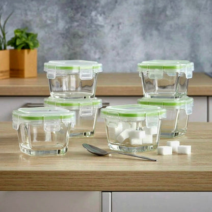 MINI AIRTIGHT GLASS CONTAINER SQUARE 6.08oz