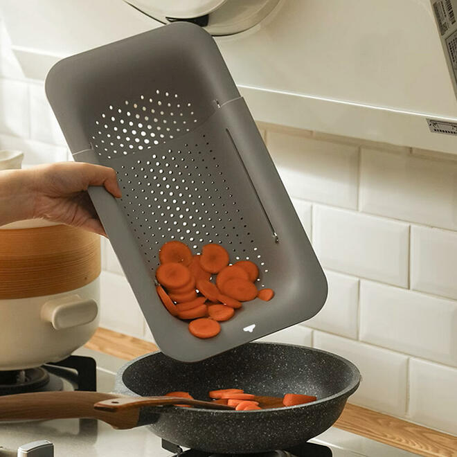 EXPANDABLE OVER SINK COLANDER GREY