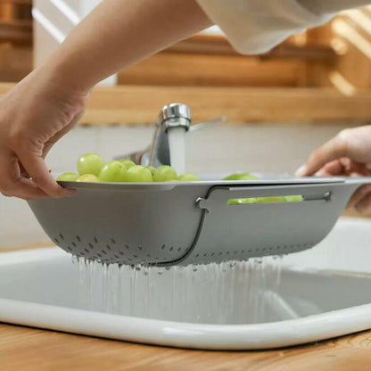 EXPANDABLE OVER SINK COLANDER GREY