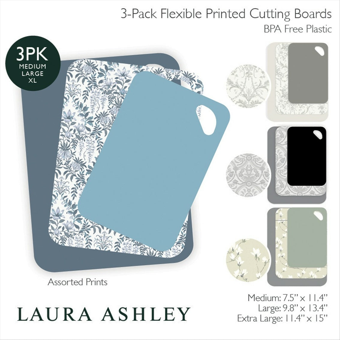 3PC PRINTED NON-SLIP CUTTING MAT
