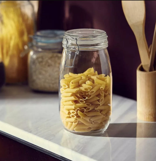 RP AIRTIGHT WIDE MOUTH GLASS JAR w/ CLAMP LID 2000ml