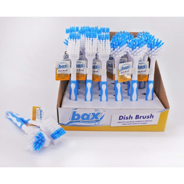 BAX DISH BRUSH RUBBER GRIP AST