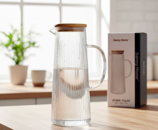GLASS PITCHER W/LID 1200ML