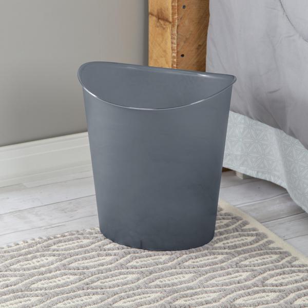 STERILITE 3GAL OVAL WASTEBASKET GREY