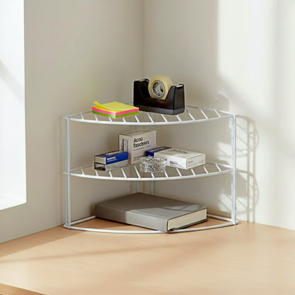 2 TIER CORNER PANTRY SHELF WHITE