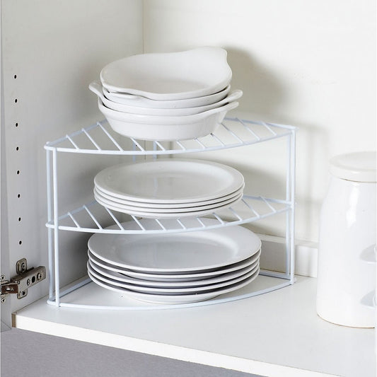 2 TIER CORNER PANTRY SHELF WHITE