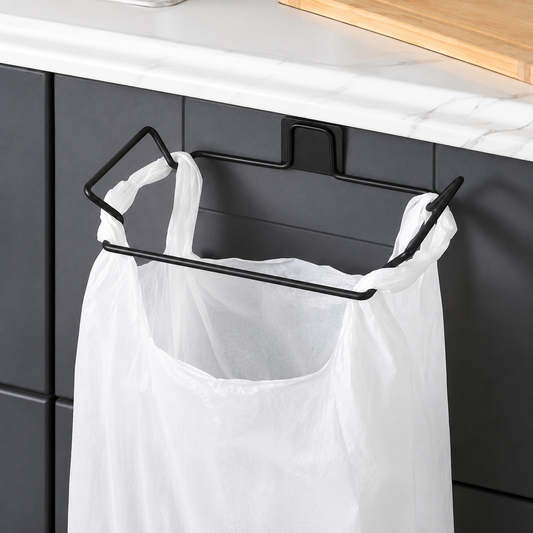 OVER CABINET TRASH BAG HOLDER MATTE BLACK