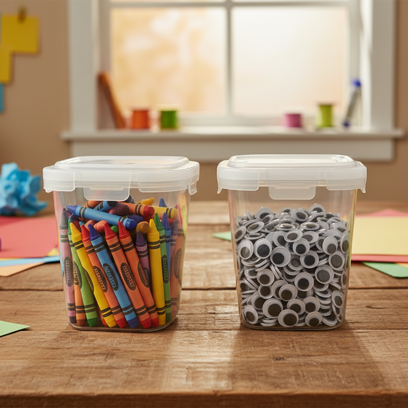 PLASTIC AIRTIGHT STORAGE CONTAINER SM SQ