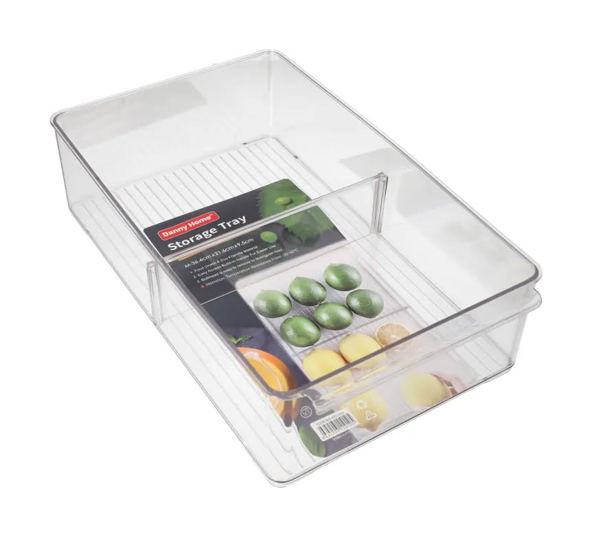 ACRYLIC STORAGE BIN W/DIVIDER