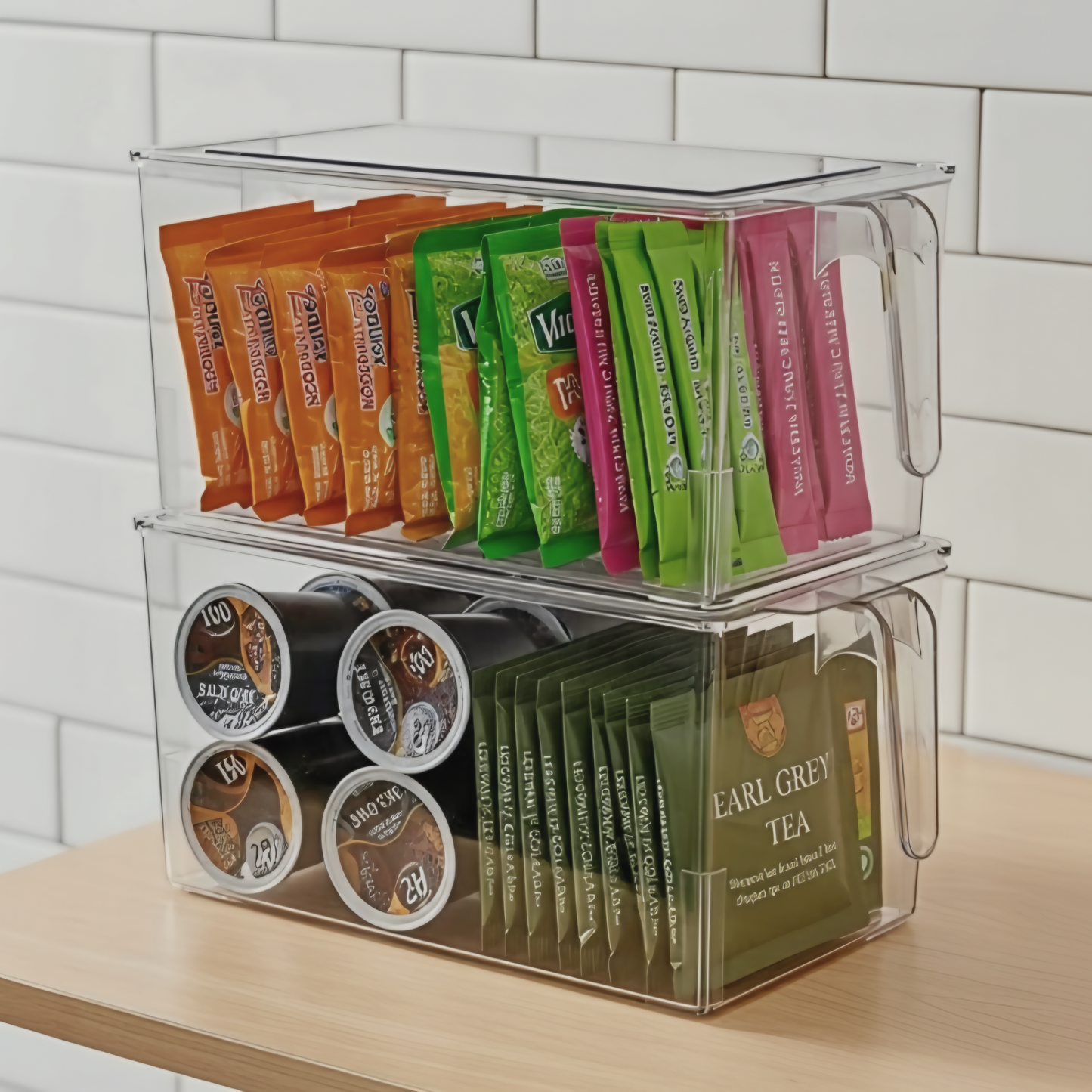 ACRYLIC STORAGE CONTAINER W/LID & HANDLE
