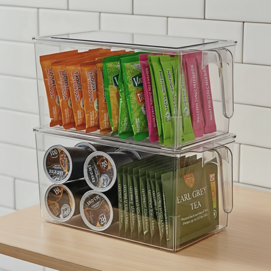 ACRYLIC STORAGE CONTAINER W/LID & HANDLE