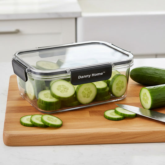 PLASTIC FOOD STORAGE CONTAINER RECT. 1200ML
