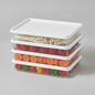 ACRYLIC FOOD STORAGE CONTAINER W/WHT LID LRG
