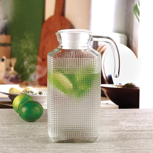GLASS PITCHER W/CAP 1800ML