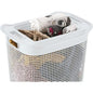 RIMAX 13.2GAL LINUM LAUNDRY HAMPER WHITE