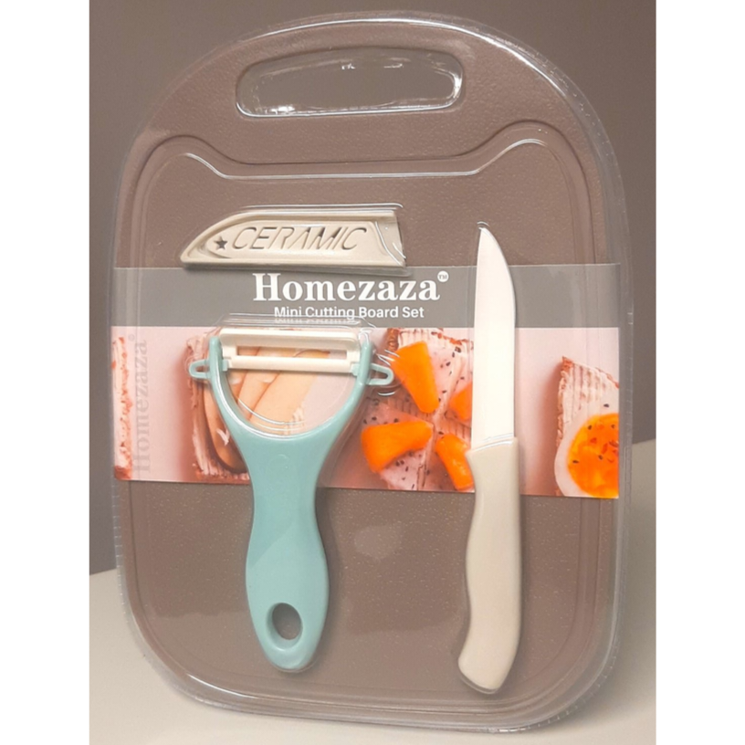 3PC FRUIT BOARD W/CERAMIC KNIFE & PEELER