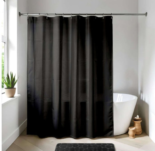 PLASTIC SHOWER CURTAIN SOLID BLACK