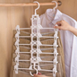 6 RACK PLASTIC PANT/SKIRT HANGER W/CLIPS