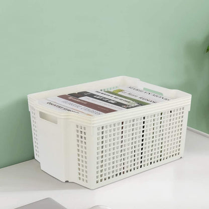 STACKABLE PLASTIC STORAGE BASKET AST