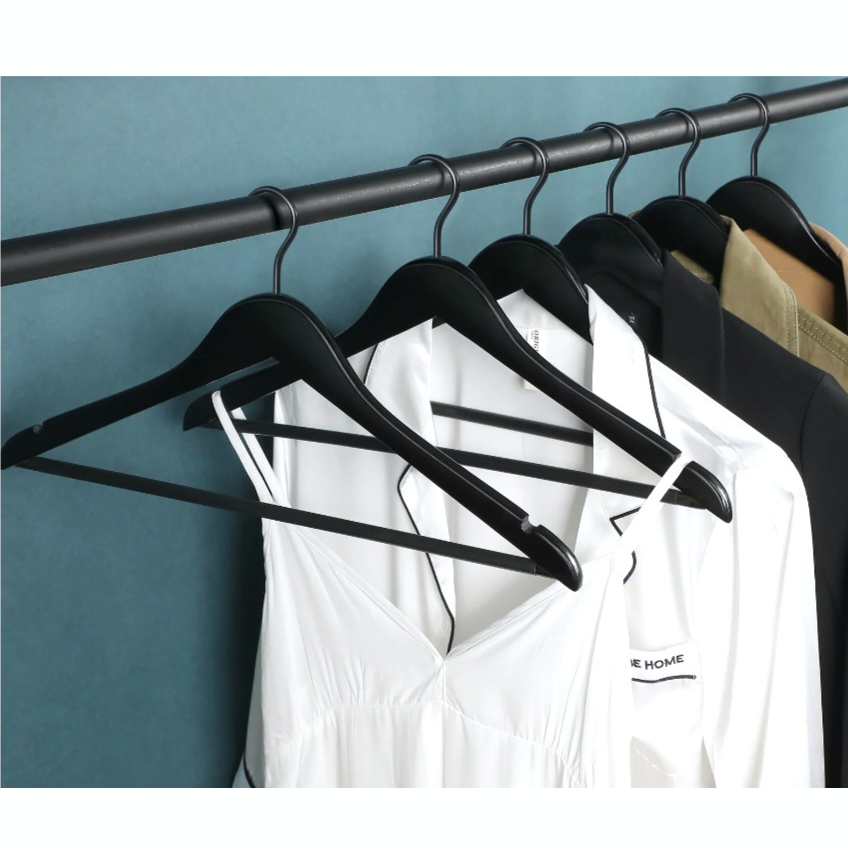 RHINORACK 5PK WOODEN HANGERS BLACK