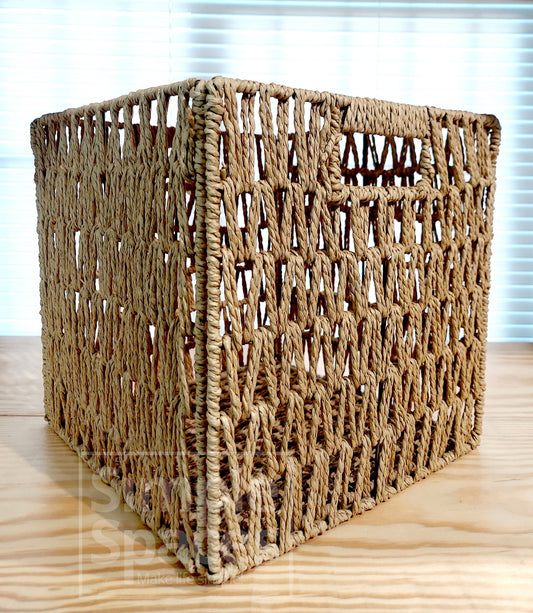 WICKER COLLAPSIBLE STORAGE CUBE