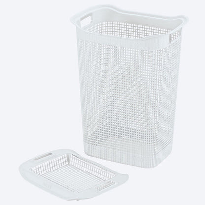 RIMAX 13.2GAL LINUM LAUNDRY HAMPER WHITE