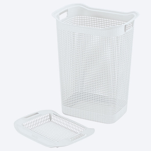 RIMAX 13.2GAL LINUM LAUNDRY HAMPER WHITE
