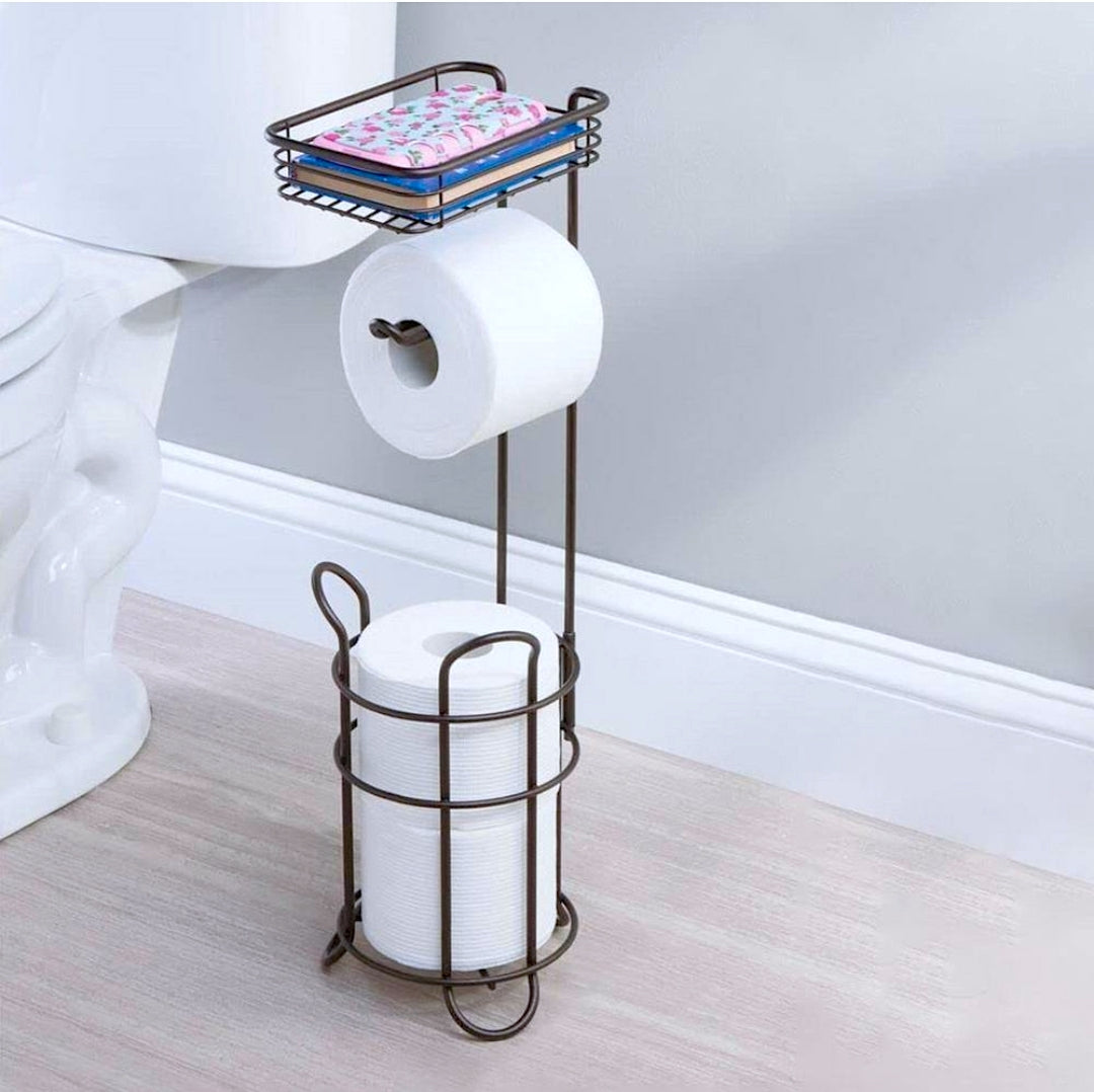 METAL TOILET PAPER & PHONE HOLDER BRONZE