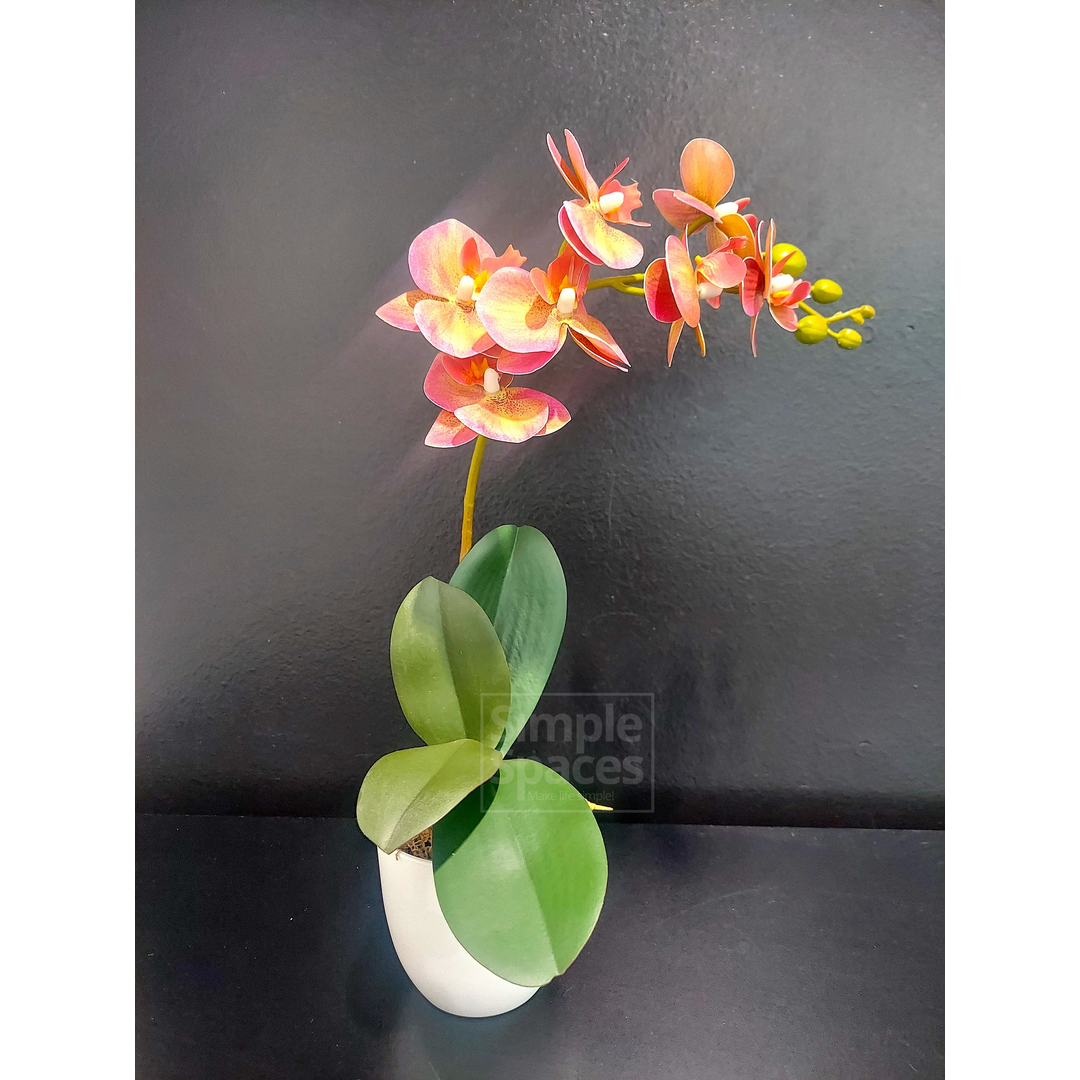 INDOOR ARTIFICIAL 14" POTTED PHALAENOPSIS ORCHID PLANT